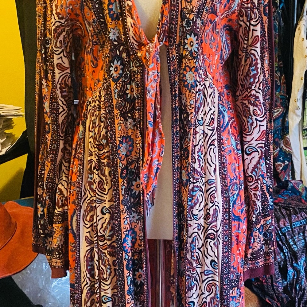 Bohemian Paisley Maxi Dress/0ver lay